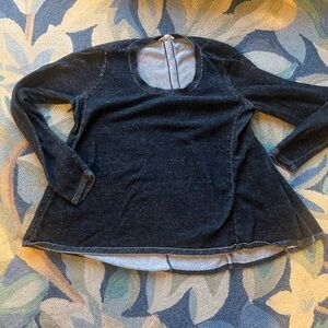 Eileen Fisher Black Scoop Neck Long Sleeve shirt